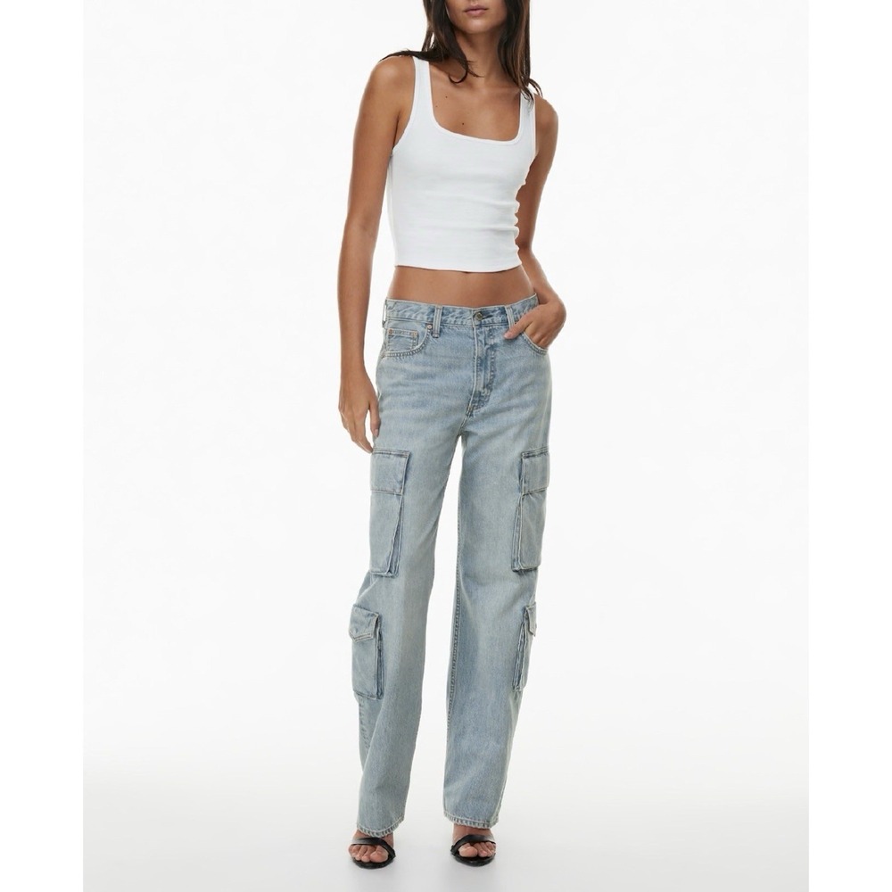 Denim Forum The 90's Edie Lo Rise Cargo Jeans Size 27